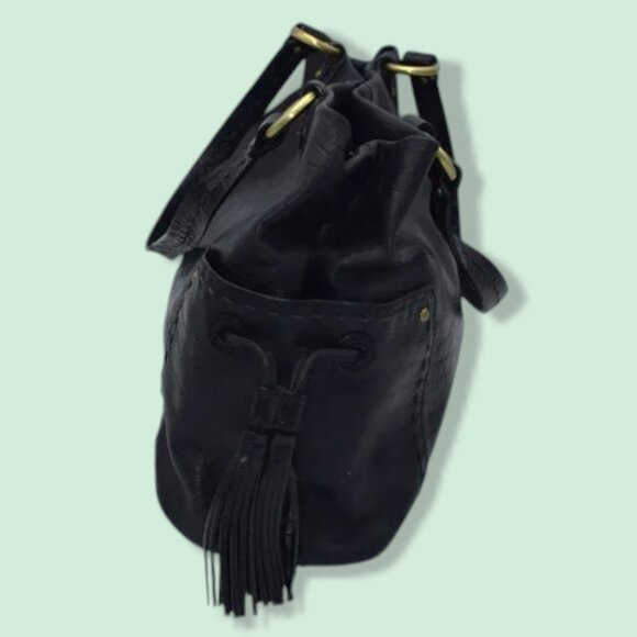 Vintage Sigrid Olsen Leather Reptile Embossed Shoulder Satchel Bag Purse - Picture 2 of 13